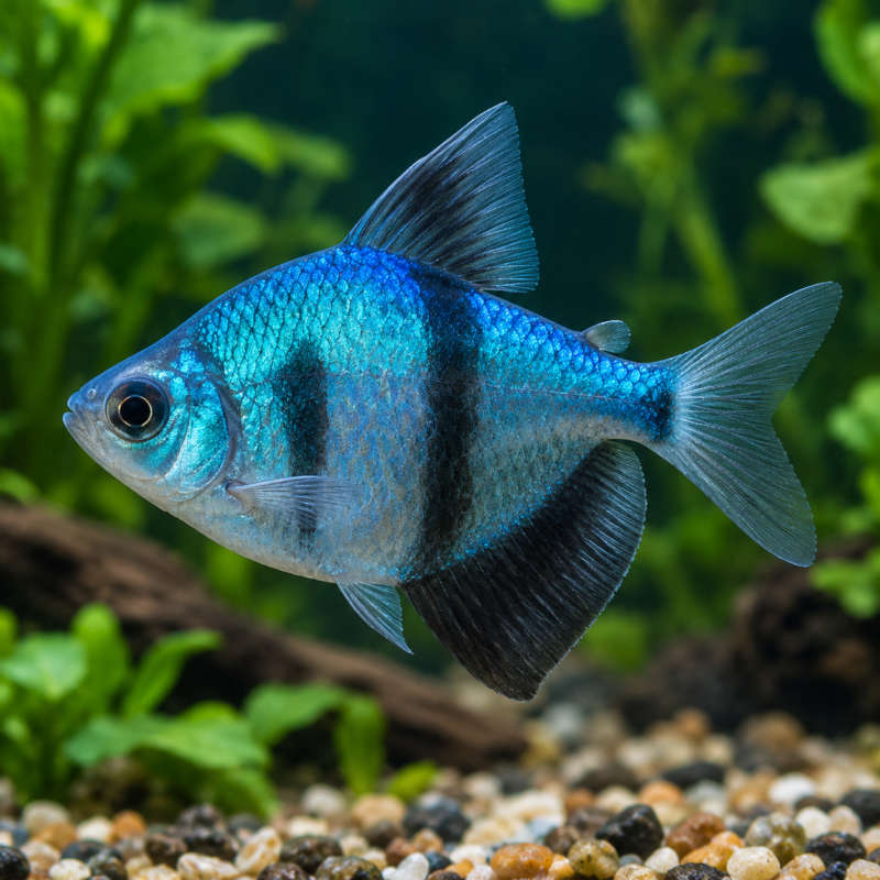 AI-generated reference illustration: pink fluorescent skirt tetra with a deep body and translucent fins. Actual stock may vary.