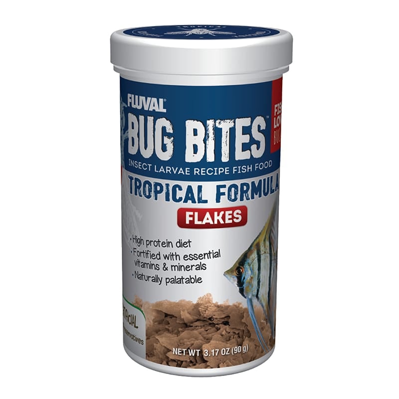 Fluval Bug Bites Insect Larvae Tropical Fish Flake 3.17 oz